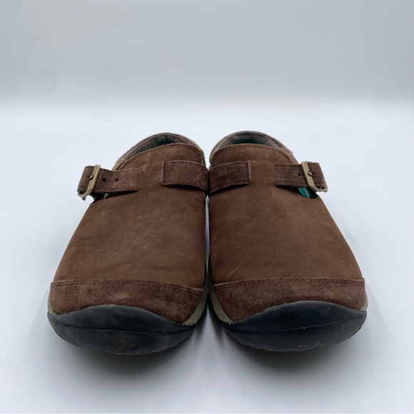 Merrell Women’s 9.5 Brown Leather Encore Buckle Bracken Outdoor Slip On Mules - Picture 3 of 7